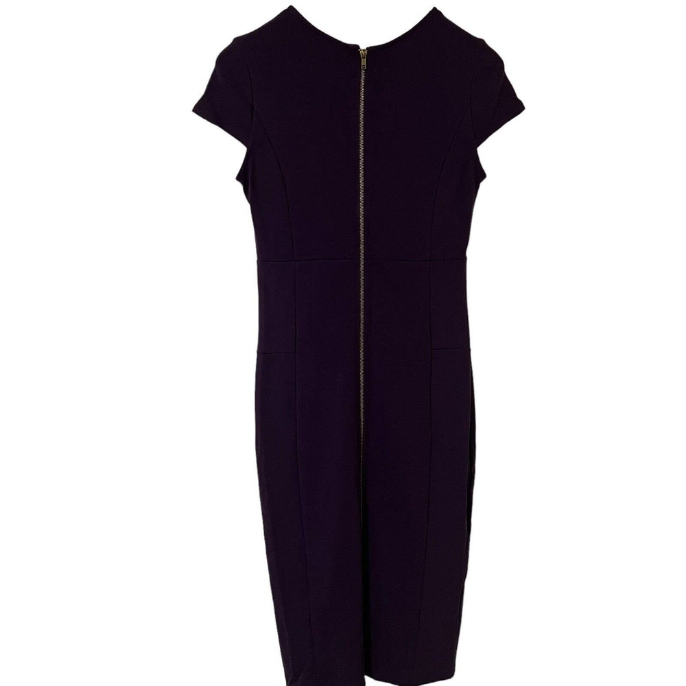 🌵 Felicity & Coco Women's Purple Cap Sleeve Midi Unlined Sheath Dress- Large - Picture 4 of 7